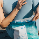 Shower Sheets LARGE BODY WIPES 12x10 natural biodegradable body wipes – Bag of 30 Peppermint Citrus on beach