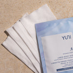 Shower Sheets LARGE BODY WIPES 12x10 natural biodegradable body wipes out of package
