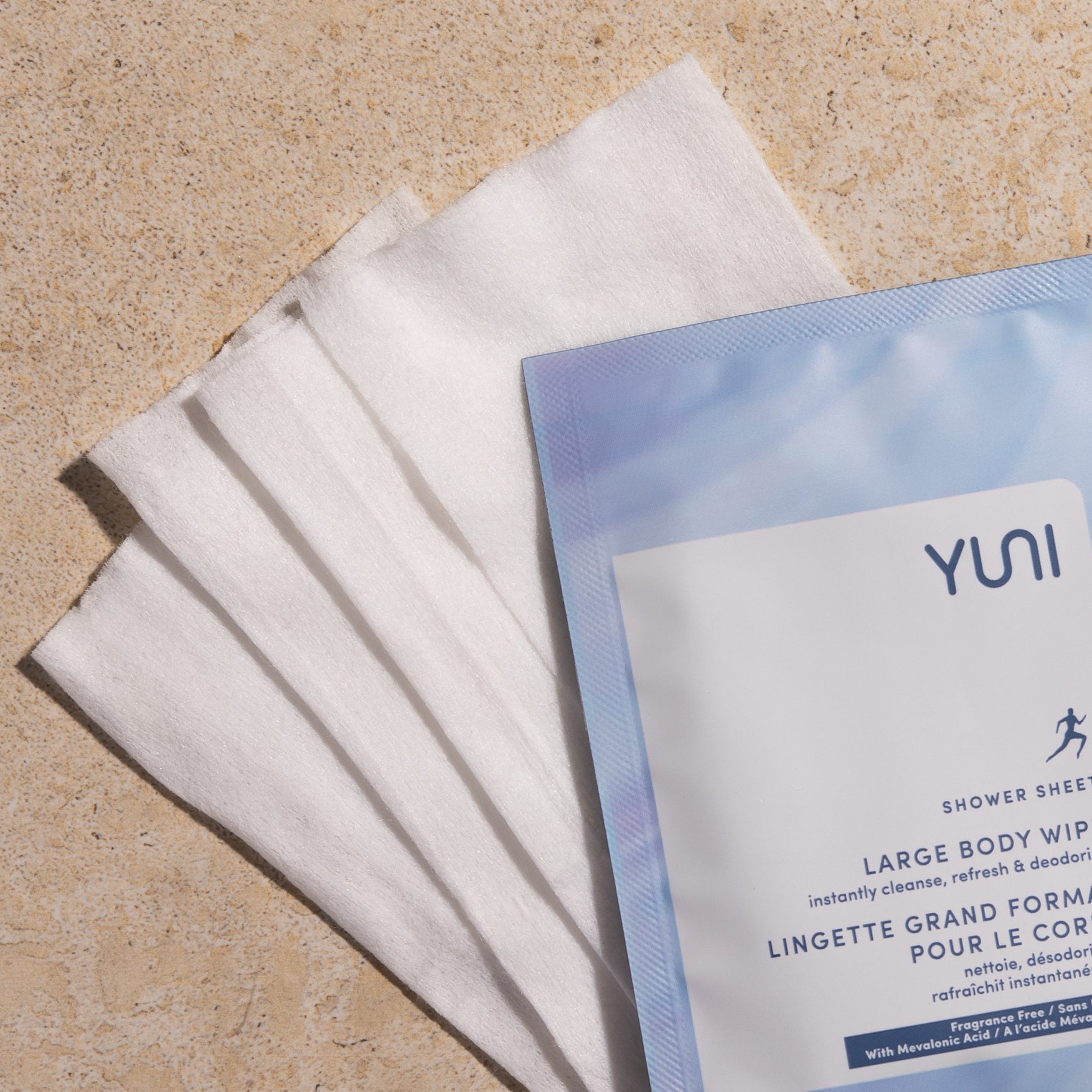 Shower Sheets LARGE BODY WIPES 12x10 natural biodegradable body wipes out of package